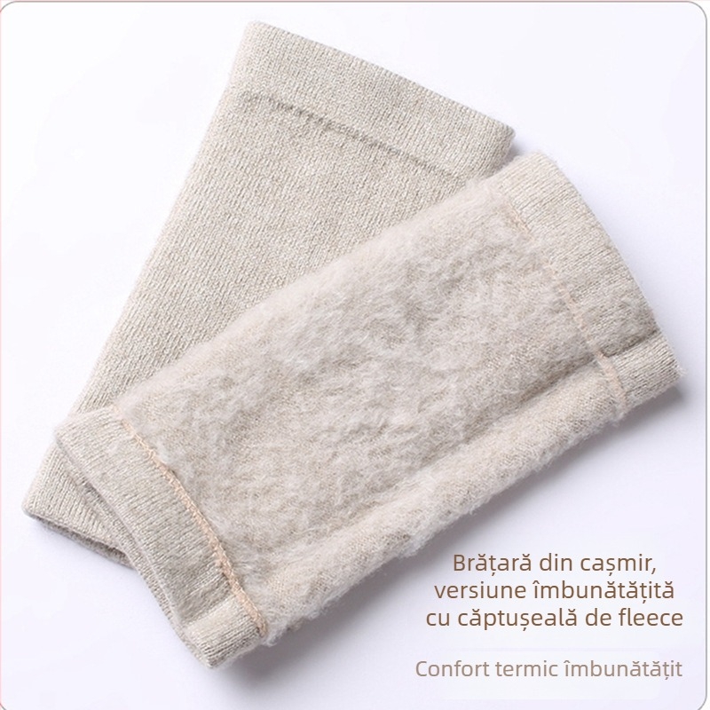 Șosete de protecție pentru gleznă din cașmir, căptușite cu fleece, elastice, unisex, protecție pentru gleznă și gambe, calde pentru toamnă-iarnă