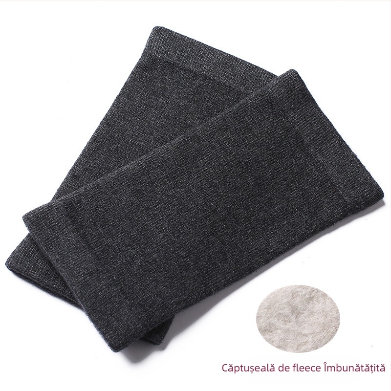 Șosete de protecție pentru gleznă din cașmir, căptușite cu fleece, elastice, unisex, protecție pentru gleznă și gambe, calde pentru toamnă-iarnă