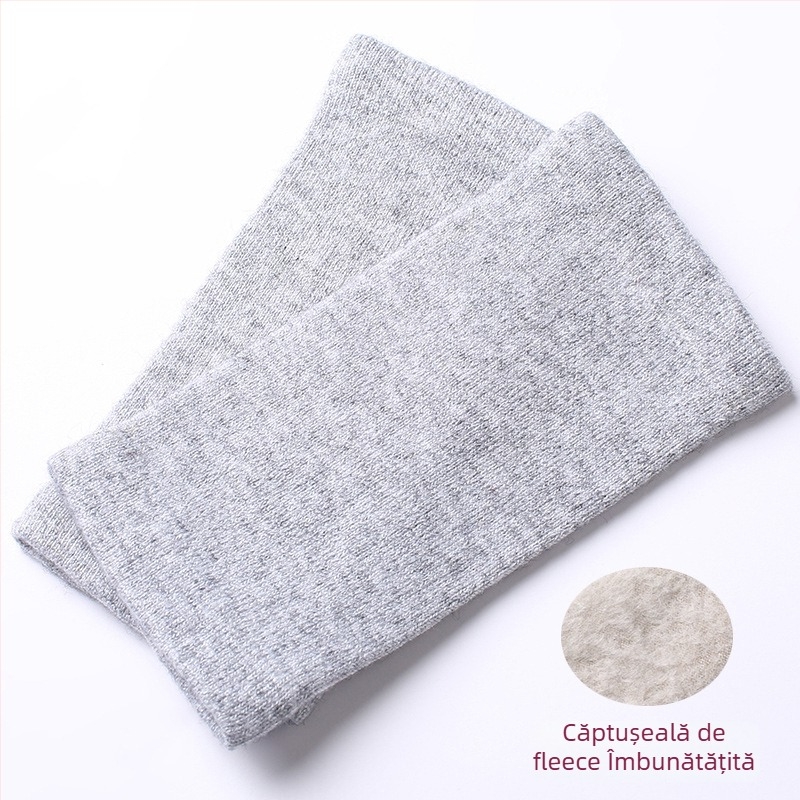 Șosete de protecție pentru gleznă din cașmir, căptușite cu fleece, elastice, unisex, protecție pentru gleznă și gambe, calde pentru toamnă-iarnă