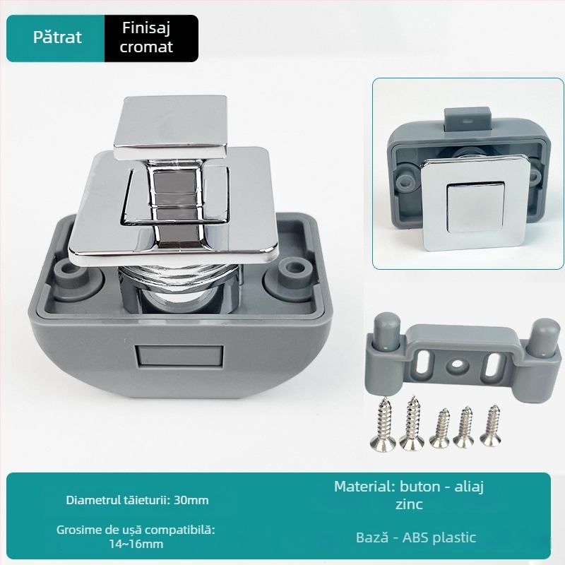 Noul model: Blocare cu buton RV pentru mobilier și dulapuri de iaht — aliaj de zinc, fără mâner, cilindru de încuire