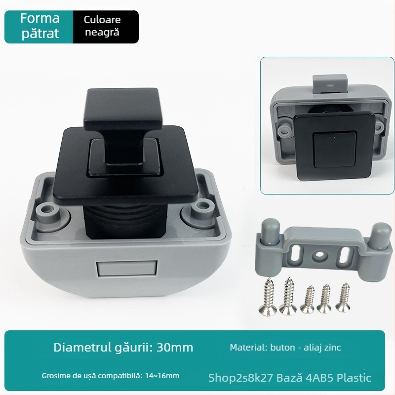 Noul model: Blocare cu buton RV pentru mobilier și dulapuri de iaht — aliaj de zinc, fără mâner, cilindru de încuire