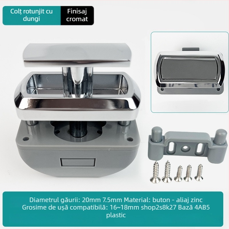 Noul model: Blocare cu buton RV pentru mobilier și dulapuri de iaht — aliaj de zinc, fără mâner, cilindru de încuire