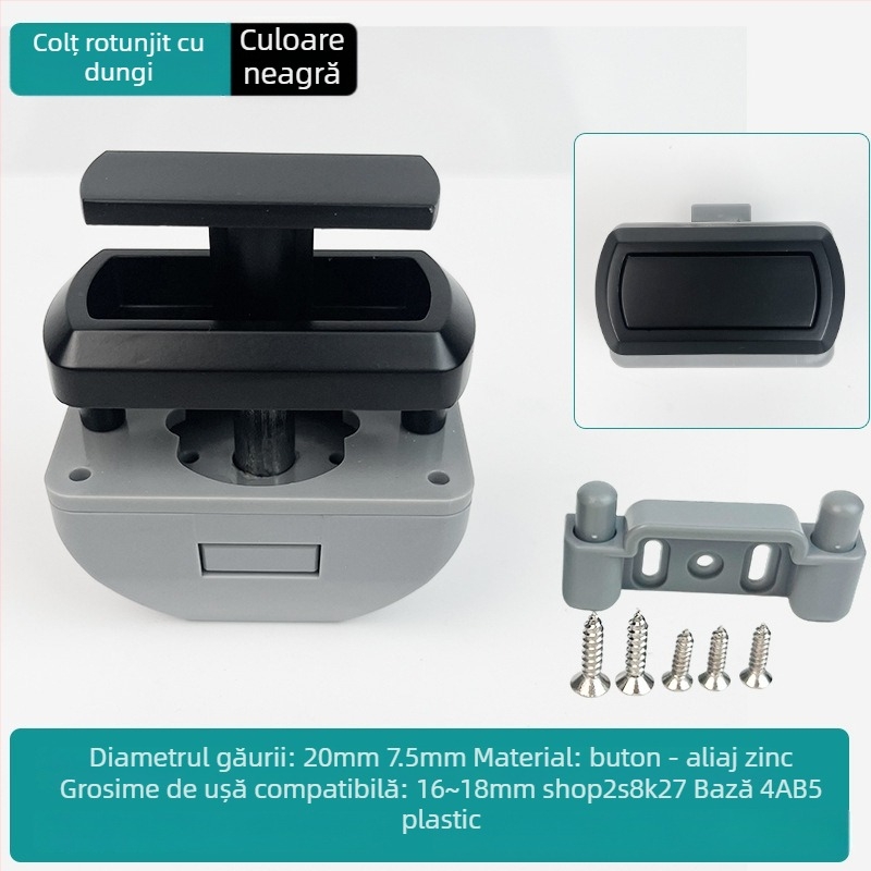 Noul model: Blocare cu buton RV pentru mobilier și dulapuri de iaht — aliaj de zinc, fără mâner, cilindru de încuire