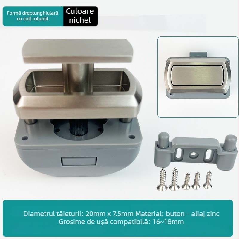 Noul model: Blocare cu buton RV pentru mobilier și dulapuri de iaht — aliaj de zinc, fără mâner, cilindru de încuire