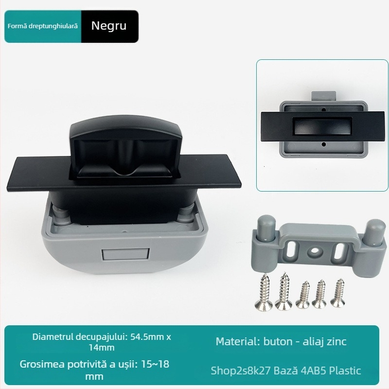 Noul model: Blocare cu buton RV pentru mobilier și dulapuri de iaht — aliaj de zinc, fără mâner, cilindru de încuire