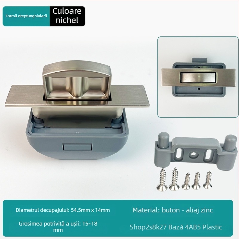 Noul model: Blocare cu buton RV pentru mobilier și dulapuri de iaht — aliaj de zinc, fără mâner, cilindru de încuire