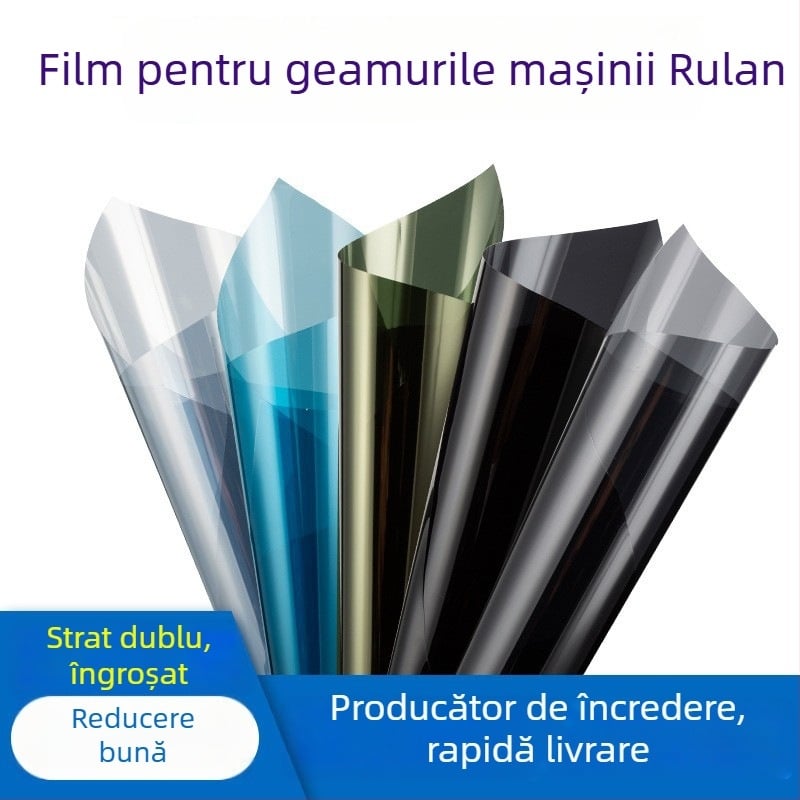 Film de izolare termică auto - PET, transmisie luminoasă 5-80%, izolație termică 60%, protecție UV 99%