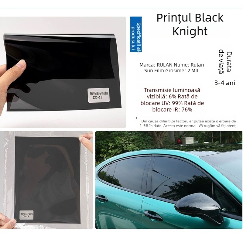 Film de izolare termică auto - PET, transmisie luminoasă 5-80%, izolație termică 60%, protecție UV 99%