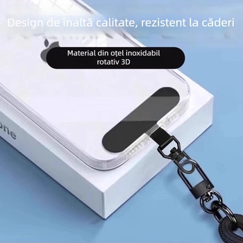 Clip de montare pentru lanier de telefon cu clip metal rotativ 360°, metal electroplacat, unisex, formă geometrică