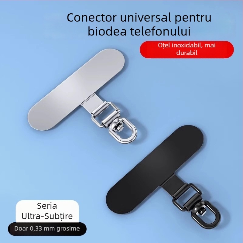 Clip de montare pentru lanier de telefon cu clip metal rotativ 360°, metal electroplacat, unisex, formă geometrică