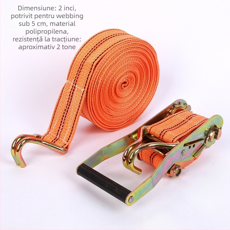 Tensionator poliester pentru încărcături cu cârlige duble, pentru transport și fixare, capacitate 800 kg