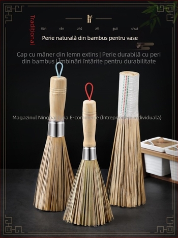 Perie metalică de bucătărie pentru oale, mâner lung (Material: Metal; Brand: Leaving shang; Origine: Altă)