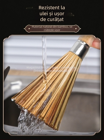 Perie metalică de bucătărie pentru oale, mâner lung (Material: Metal; Brand: Leaving shang; Origine: Altă)