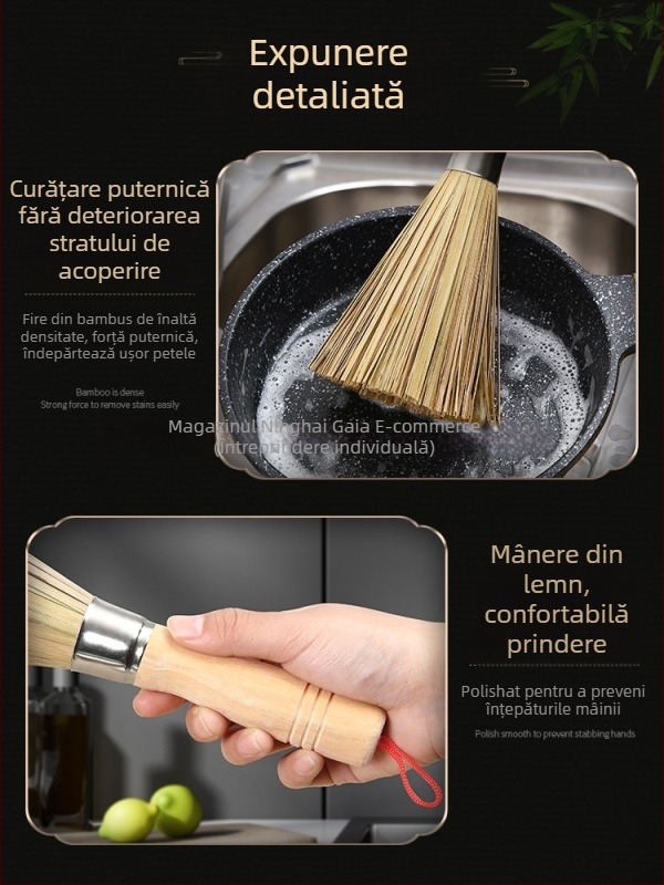 Perie metalică de bucătărie pentru oale, mâner lung (Material: Metal; Brand: Leaving shang; Origine: Altă)