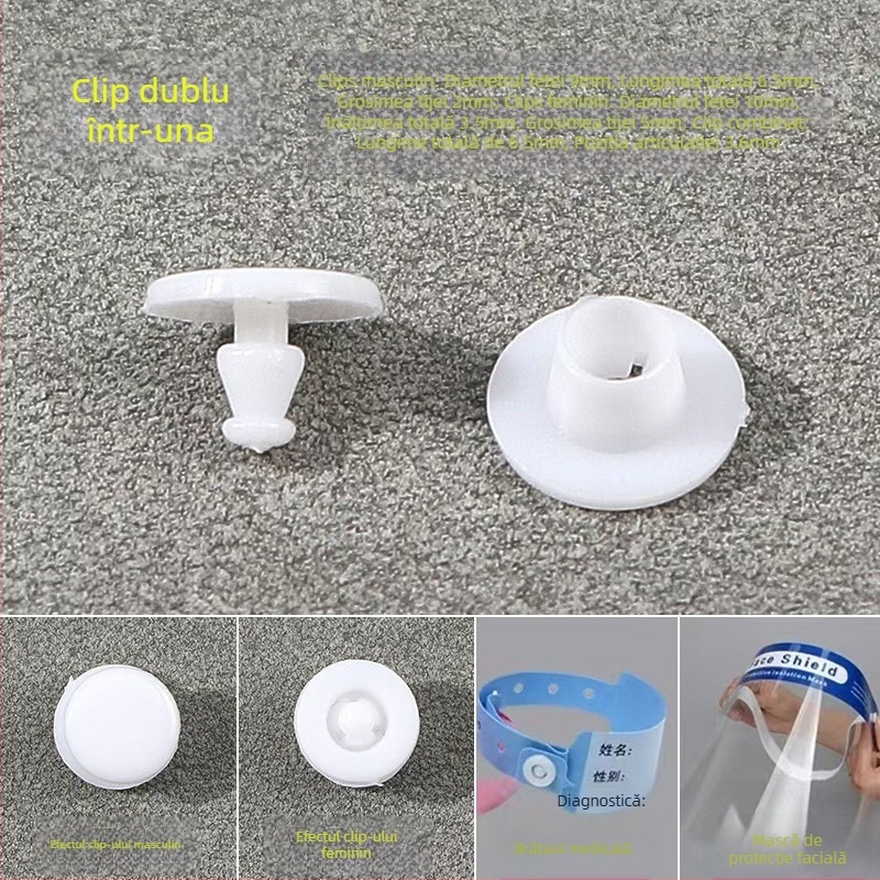 Cataramă anti-furt cu etichetă și curea pentru încheietura mâinii (din plastic, capse cu presiune, Tammy)