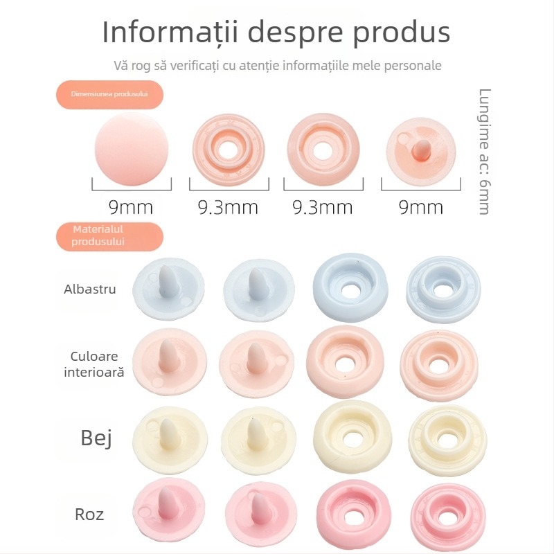 Set nasturi din rășină pentru haine de bebeluți — structură: nasturi cu închidere; material: rășină; aplicație: cămăși, genți și îmbrăcăminte; ambalaj nebranduit