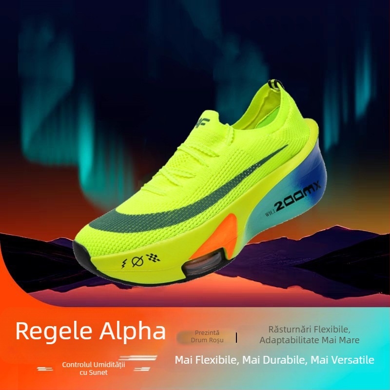 Adidași de alergare pentru bărbați Alpha 3 NK cu partea superioară din plasă, talpă PU, talpă exterioară PVC, toc scăzut 1–3 cm, șireturi