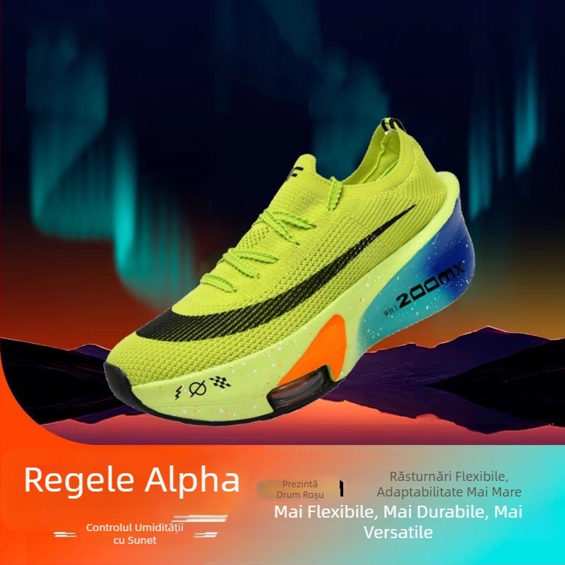 Adidași de alergare pentru bărbați Alpha 3 NK cu partea superioară din plasă, talpă PU, talpă exterioară PVC, toc scăzut 1–3 cm, șireturi