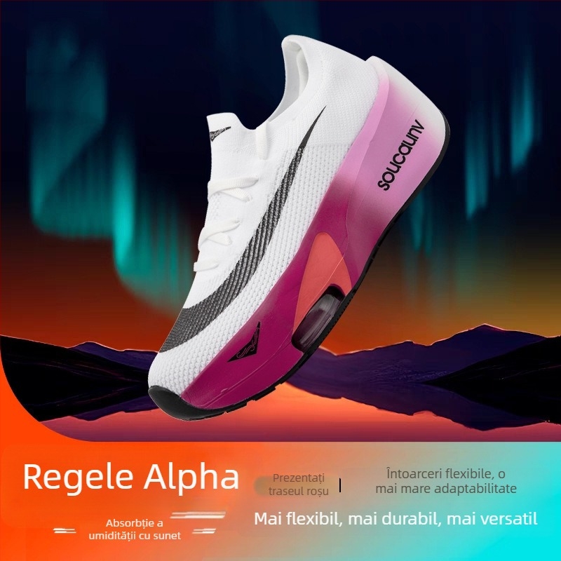 Adidași de alergare pentru bărbați Alpha 3 NK cu partea superioară din plasă, talpă PU, talpă exterioară PVC, toc scăzut 1–3 cm, șireturi