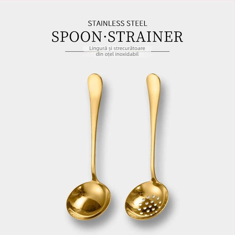 Lingură de supă din oțel inoxidabil, design modern minimalist, finisaj oglindit, procesare personalizabilă