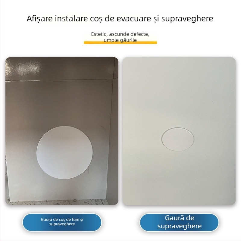 Capac decorativ circular pentru gaura de tavan pentru iluminat - ABS, diametru 94/134/185/230 mm, grosime perete 3 mm, marca Zhang Plastic