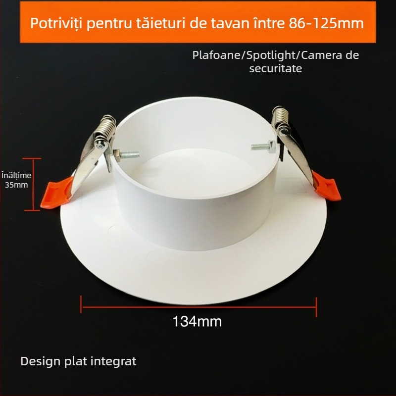 Capac decorativ circular pentru gaura de tavan pentru iluminat - ABS, diametru 94/134/185/230 mm, grosime perete 3 mm, marca Zhang Plastic