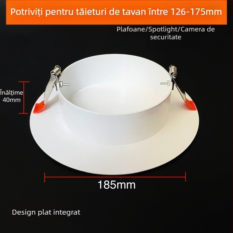 Capac decorativ circular pentru gaura de tavan pentru iluminat - ABS, diametru 94/134/185/230 mm, grosime perete 3 mm, marca Zhang Plastic