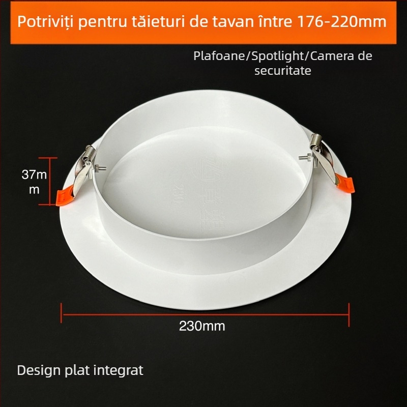 Capac decorativ circular pentru gaura de tavan pentru iluminat - ABS, diametru 94/134/185/230 mm, grosime perete 3 mm, marca Zhang Plastic