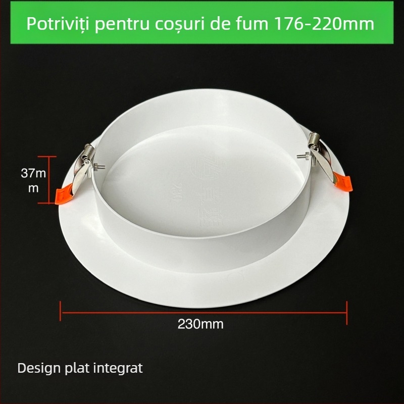 Capac decorativ circular pentru gaura de tavan pentru iluminat - ABS, diametru 94/134/185/230 mm, grosime perete 3 mm, marca Zhang Plastic