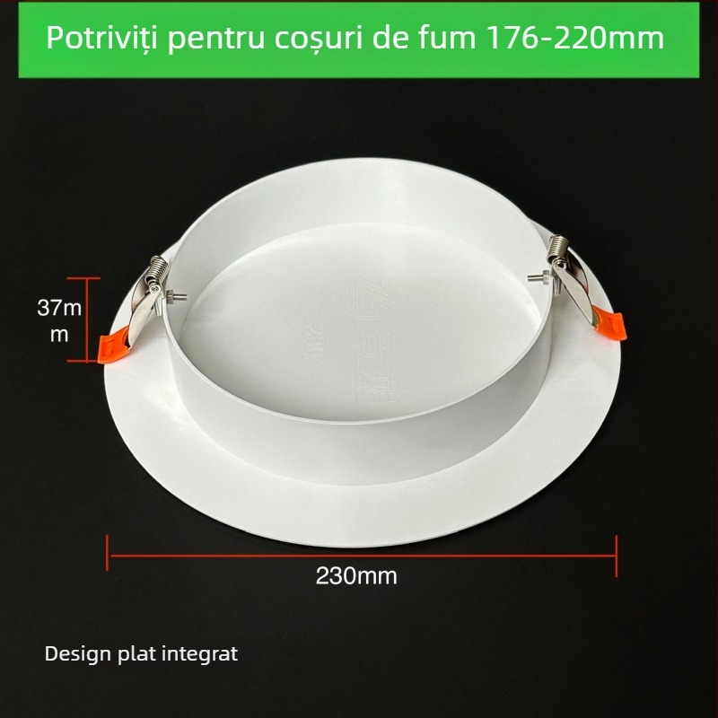 Capac decorativ circular pentru gaura de tavan pentru iluminat - ABS, diametru 94/134/185/230 mm, grosime perete 3 mm, marca Zhang Plastic