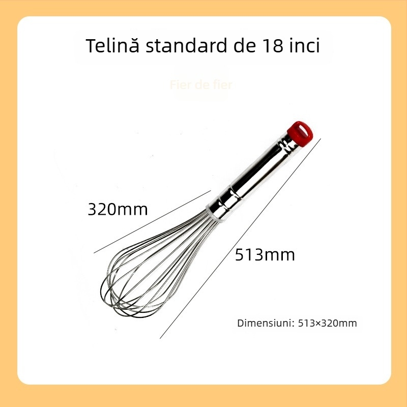 Bătător manual pentru ouă din oțel inoxidabil 304, mâner rotund, brand Hongping, stil modern minimalist