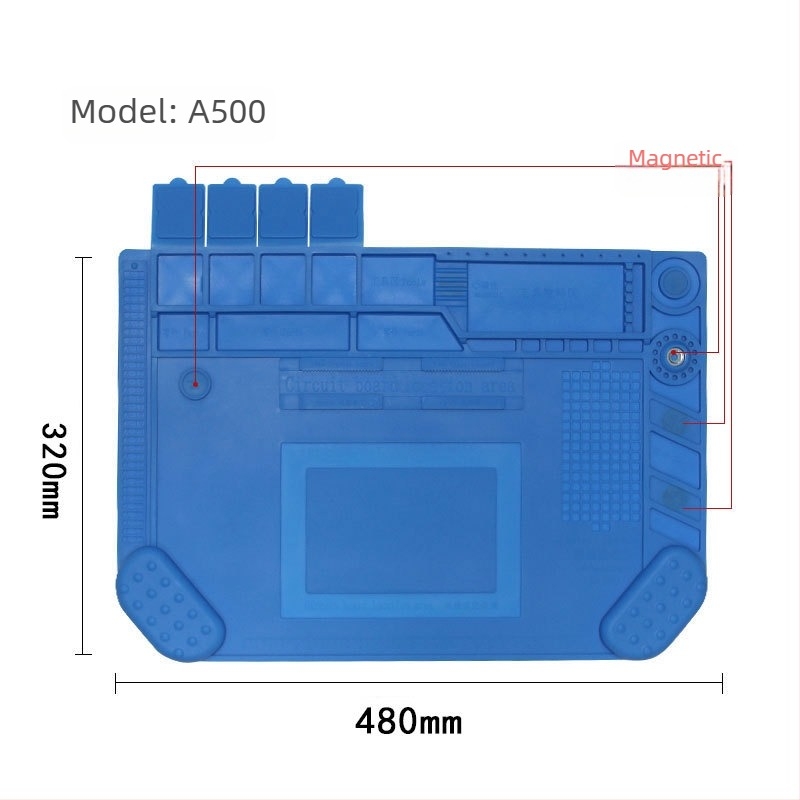 Covor de lucru pentru reparații la telefoane mobile, placă izolatoare din silicon, model S150, grosime 5 mm, duritate moale