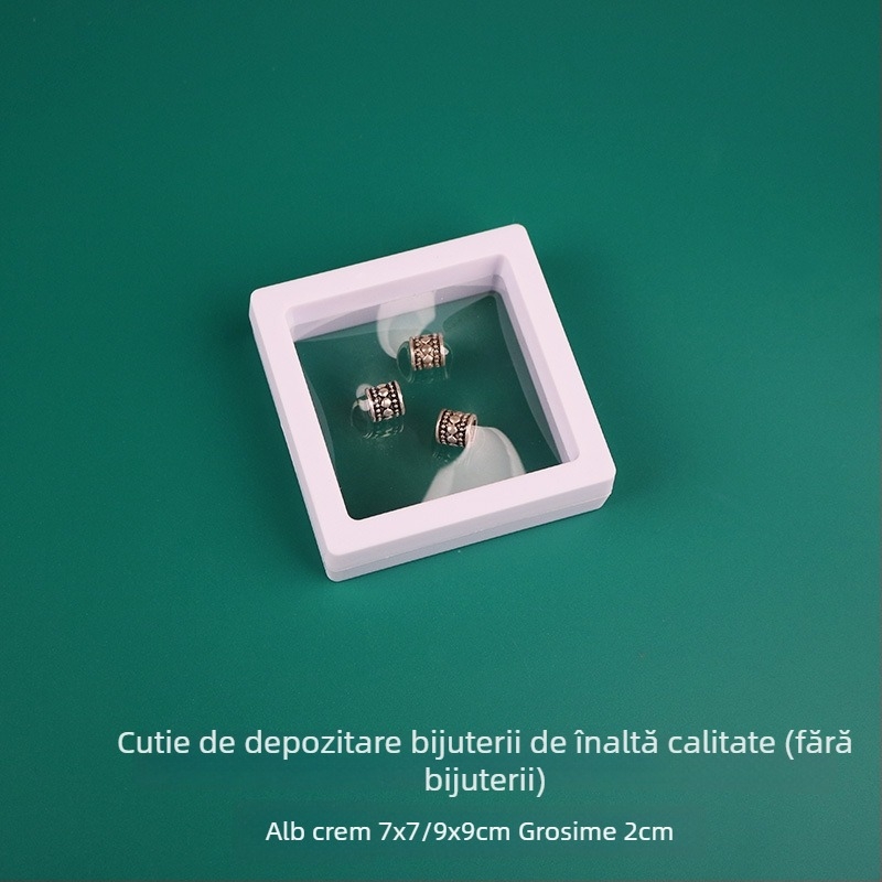 Cutie portabilă de depozitare pentru bijuterii: inele, lanțuri, brățări și cercei; protecție împotriva prafului și umezelii; design modern minimalist