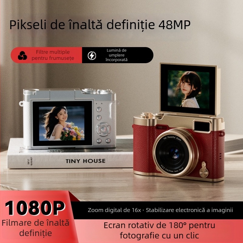 Aparat digital cu senzor CCD, zoom optic 16x, rezoluție maximă 1280x1024, ecran LCD, stabilizare electronică a imaginii