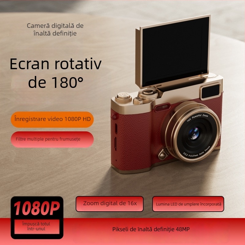 Aparat digital cu senzor CCD, zoom optic 16x, rezoluție maximă 1280x1024, ecran LCD, stabilizare electronică a imaginii