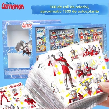 Stickere Ultraman - PET rezistent la apă, IP licențiat oficial, pachet pentru copii