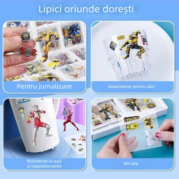 Stickere Ultraman - PET rezistent la apă, IP licențiat oficial, pachet pentru copii