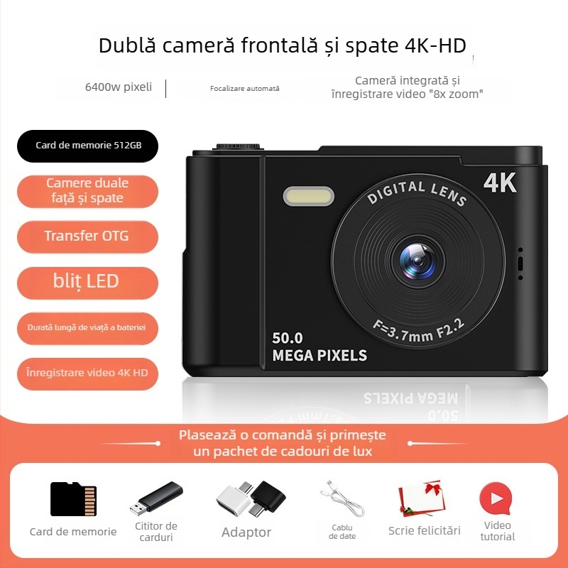 Cameră digitală CCD, 24 MP, zoom optic 8x, rezoluție 2400×1800, LCD 2,3 inch