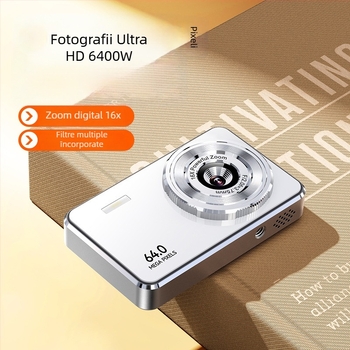 Cameră digitală cu senzor CMOS 4,8 MP, ecran tactil de 2,4 inchi, stabilizare electronică a imaginii, stocare pe card SD