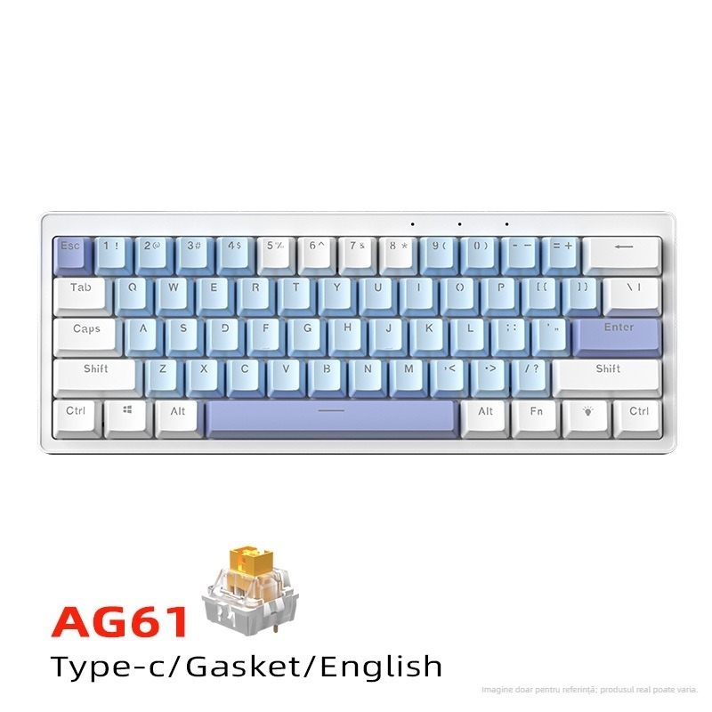 Tastatură mecanică cu montare gasket, iluminare RGB, 88–98 taste, USB cablat, hot-swappable