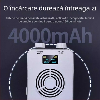 Lumină LED de umplere de 40W - portabilă, cu baterie încorporată, 7.4V, pentru streaming live, fotografie și video, în aer liber