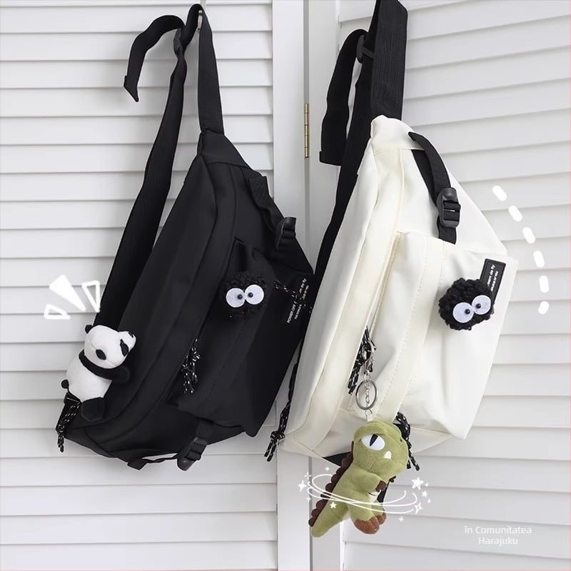 Geantă crossbody, stil stradal, material Oxford, model litere/cifre/text, Primăvara 2025