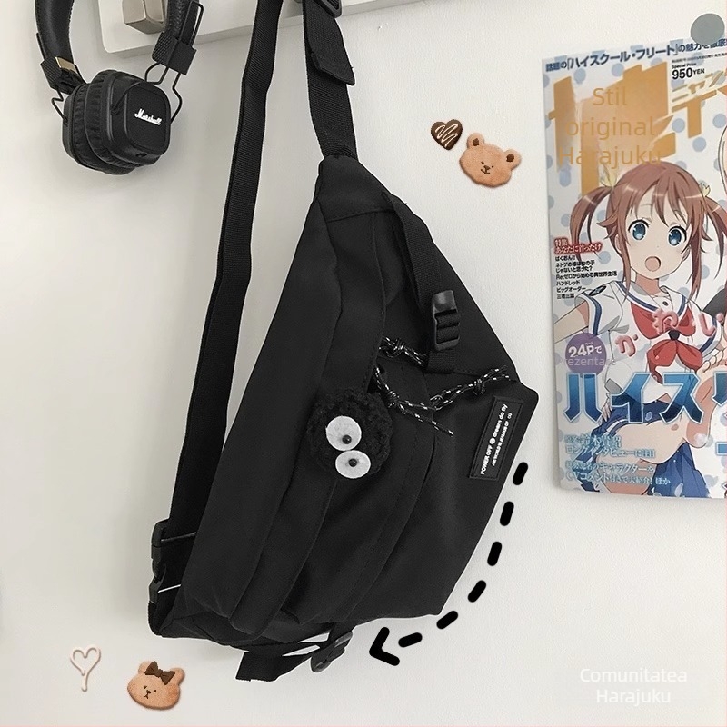 Geantă crossbody, stil stradal, material Oxford, model litere/cifre/text, Primăvara 2025