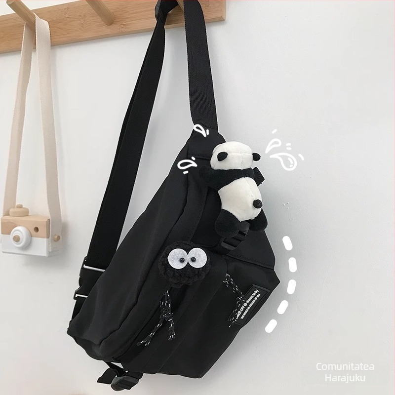 Geantă crossbody, stil stradal, material Oxford, model litere/cifre/text, Primăvara 2025