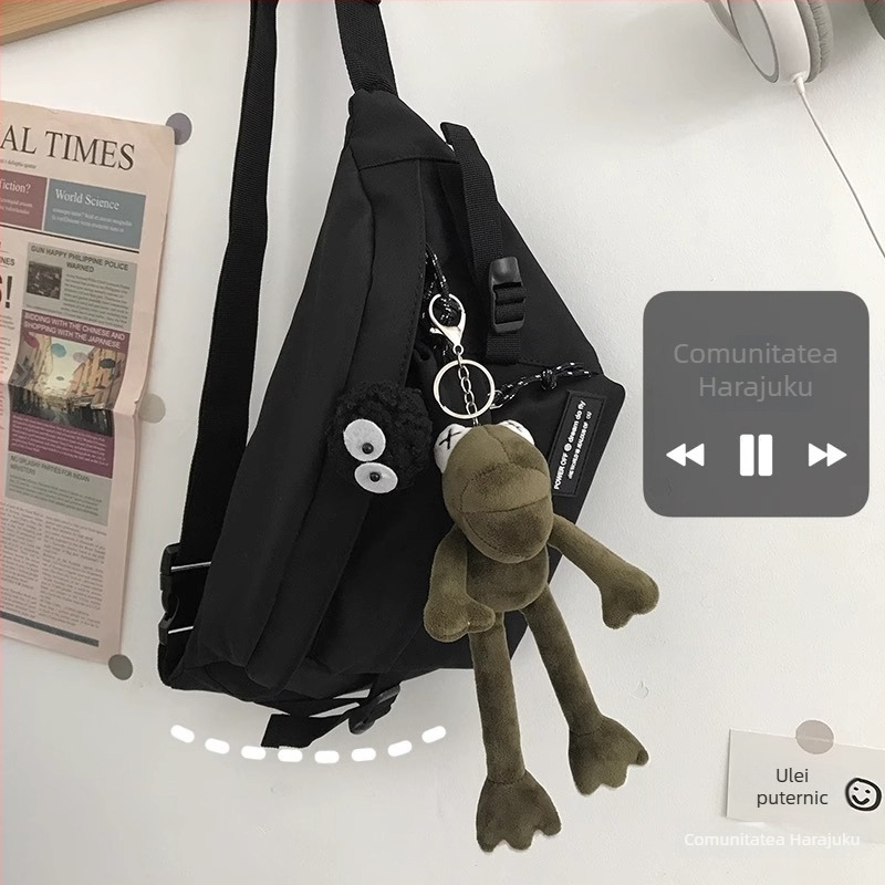 Geantă crossbody, stil stradal, material Oxford, model litere/cifre/text, Primăvara 2025