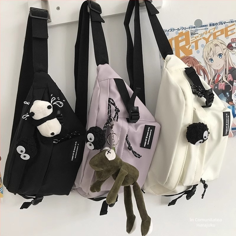 Geantă crossbody, stil stradal, material Oxford, model litere/cifre/text, Primăvara 2025