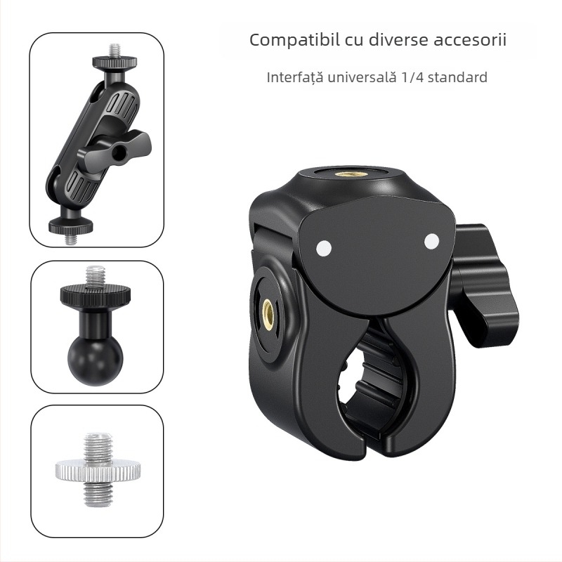 Suport pentru telefon pentru ciclism și montură pentru cameră de acțiune pentru biciclete electrice, MTB și biciclete — model universal, clips din plastic, navigație și filmare