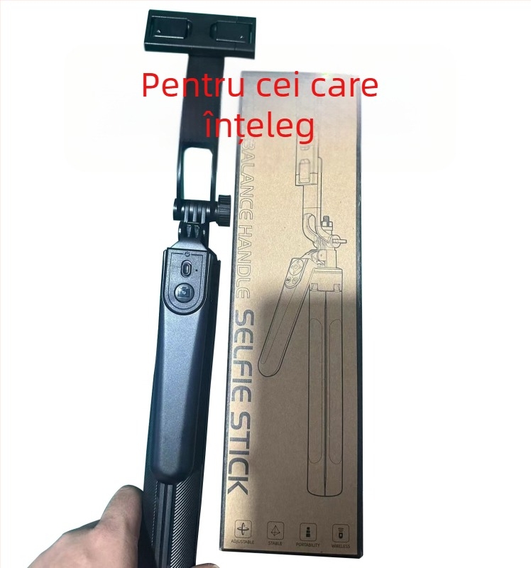 Stativ selfie din aluminiu cu telecomandă și Bluetooth, model H29, fotografiere verticală