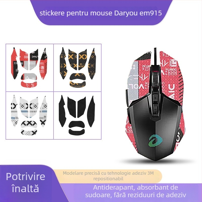 Pad anti-alunecare pentru mouse Daryyou EM915; pad din cauciuc; turnare din plastic; anti-alunecare; absorbant de sudoare
