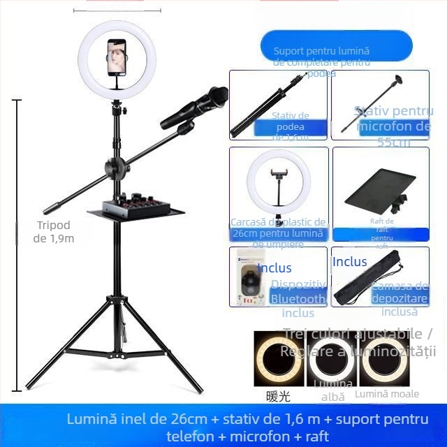 Deer Suport de podea pentru telefon – trepied pentru transmisiuni live, plastic, stil simplu